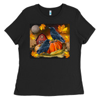 Black Fall Crow Ladies Tee - LillyAllenDesigns