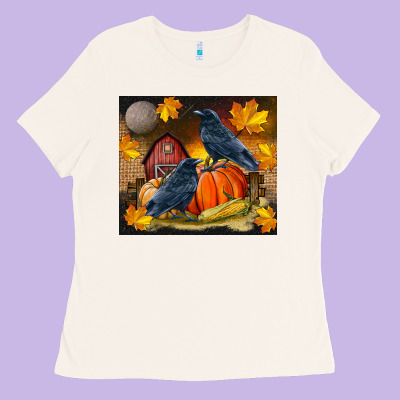 Fall Crow Ladies Tee Designed By Lillyallendesigns