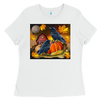 White Fall Crow Ladies Tee - LillyAllenDesigns