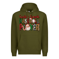 Army Green santa's favorite baseball player for christmas Premium Hoodie - FaDigitalArtStudio