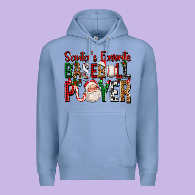 Santa's Favorite Baseball Player For Christmas Premium Hoodie Designed By Fadigitalartstudio
