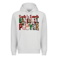 Dove Grey santa's favorite baseball player for christmas Premium Hoodie - FaDigitalArtStudio
