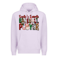 Lilac santa's favorite baseball player for christmas Premium Hoodie - FaDigitalArtStudio