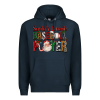 Navy santa's favorite baseball player for christmas Premium Hoodie - FaDigitalArtStudio