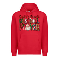 Red santa's favorite baseball player for christmas Premium Hoodie - FaDigitalArtStudio