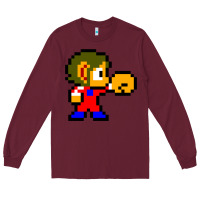 Burgundy alex kidd 1 Long Sleeve Tee - lanVoArt