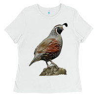 White California Quail Bird Ladies Tee - RanaPortraitStore