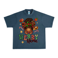 Midnight Navy merry mama afro messy bun Urban Heavy Tee - texasbilliewilder