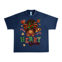 Navy merry mama afro messy bun Urban Heavy Tee - texasbilliewilder