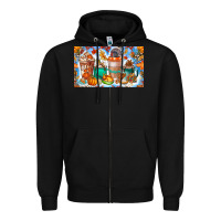 Black Thanksgiving Coffee Drink Kids Cup Zipper Hoodie - CowhideDigitalArt