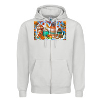 Dove Grey Thanksgiving Coffee Drink Kids Cup Zipper Hoodie - CowhideDigitalArt