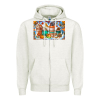 Oatmeal Heather Thanksgiving Coffee Drink Kids Cup Zipper Hoodie - CowhideDigitalArt