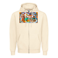 Sandshell Thanksgiving Coffee Drink Kids Cup Zipper Hoodie - CowhideDigitalArt