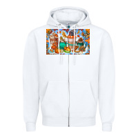 White Thanksgiving Coffee Drink Kids Cup Zipper Hoodie - CowhideDigitalArt