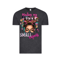 Vintage Black minding my own small business messy bun Vintage Tee - texasbilliewilder