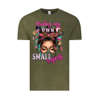 Vintage Olive minding my own small business messy bun Vintage Tee - texasbilliewilder