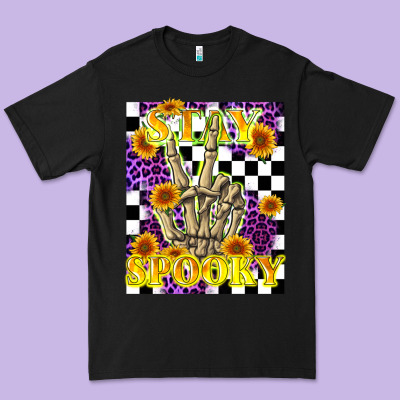 Stay Skeleton Hand Spooky Premium Tee Designed By Lillyallendesigns