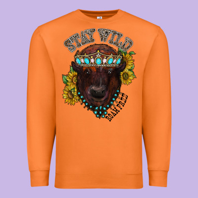 Turquoise Bison Premium Sweatshirt Designed By Racoondesign