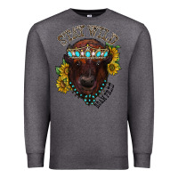 Charcoal Heather turquoise bison Premium Sweatshirt - RacoonDesign