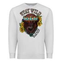 Dove Grey turquoise bison Premium Sweatshirt - RacoonDesign