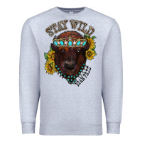 Heather Grey turquoise bison Premium Sweatshirt - RacoonDesign