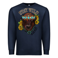 Navy turquoise bison Premium Sweatshirt - RacoonDesign