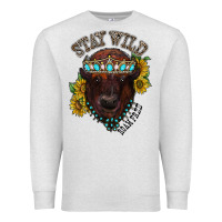 Oatmeal Heather turquoise bison Premium Sweatshirt - RacoonDesign