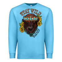 Ocean Blue turquoise bison Premium Sweatshirt - RacoonDesign