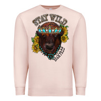 Pale Pink turquoise bison Premium Sweatshirt - RacoonDesign