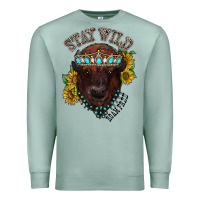Seafoam turquoise bison Premium Sweatshirt - RacoonDesign