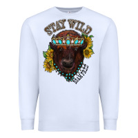 White turquoise bison Premium Sweatshirt - RacoonDesign