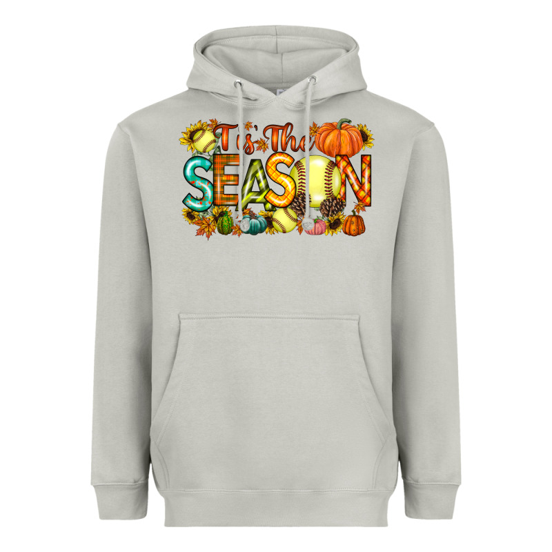 Tis The Season Softball Heavyweight Hoodie by RacoonDesign | Teevron