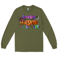 Army Green happy halloween Long Sleeve Tee - CowGirlArtShop