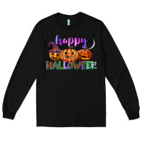 Black happy halloween Long Sleeve Tee - CowGirlArtShop