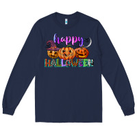 Navy happy halloween Long Sleeve Tee - CowGirlArtShop