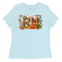 Baby Blue Fall RN Registered Nurse Ladies Tee - LillyAllenDesigns