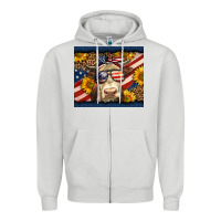 Dove Grey Western 4th Of July Cow Zipper Hoodie - LillyAllenDesigns