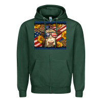 Sports Green Western 4th Of July Cow Zipper Hoodie - LillyAllenDesigns