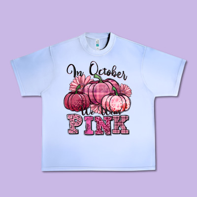 In October We Wear Pink Pumpkin Urban Heavy Tee Designed By Texasbilliewilder