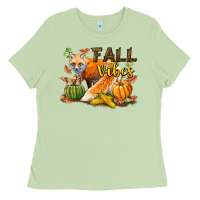 Matcha Fall Vibes Fox Ladies Tee - LillyAllenDesigns