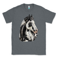 Charcoal Heather paint horse Classic Tee - LillyAllenDesigns