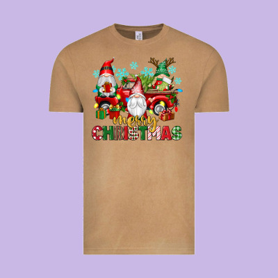 Merry Christmas Gnome Truck Vintage Tee Designed By Texasbilliewilder