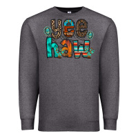 Charcoal Heather yee haw Premium Sweatshirt - RacoonDesign