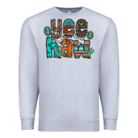 Heather Grey yee haw Premium Sweatshirt - RacoonDesign