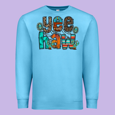 Yee Haw Premium Sweatshirt Designed By Racoondesign