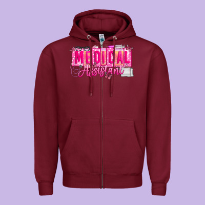 Valentine Medical Assistant Zipper Hoodie Designed By Cowhidedigitalart