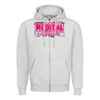 Dove Grey valentine medical assistant Zipper Hoodie - CowhideDigitalArt
