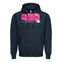 Navy valentine medical assistant Zipper Hoodie - CowhideDigitalArt