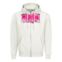 Oatmeal Heather valentine medical assistant Zipper Hoodie - CowhideDigitalArt