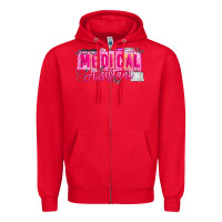 Red valentine medical assistant Zipper Hoodie - CowhideDigitalArt